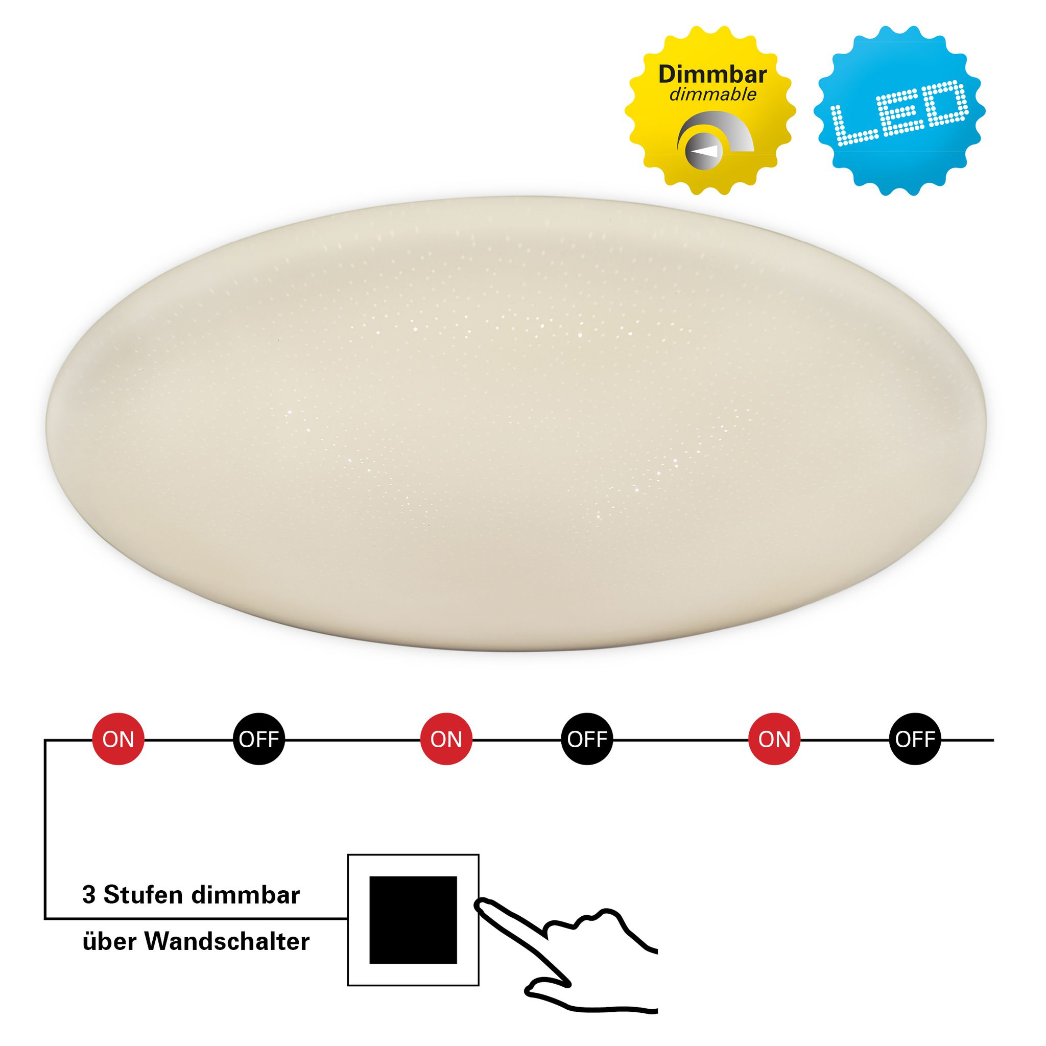 LED Deckenleuchte Ravenna d:52cm - LED fest verbaut, 4000K, neutralweiss
