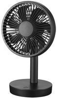 HEDEUN USB-Tischventilator, akkubetrieben, blauschwarz - 4 Geschwindigkeits-Stufen, wiederaufladbar, ultraleise
