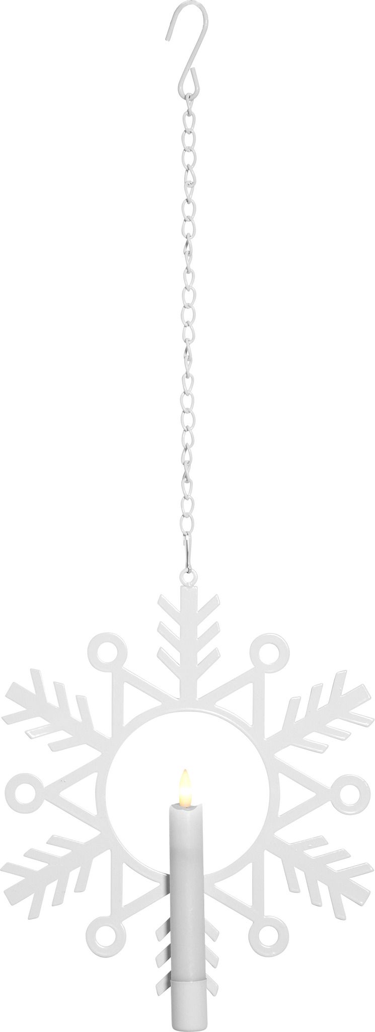 Indoor Dekoration Flamme Snow - Indoor, Weiss, 29cm, Timerfunktion