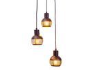 3er Pendelleuchte schwarz golden Casco - E27, IP20