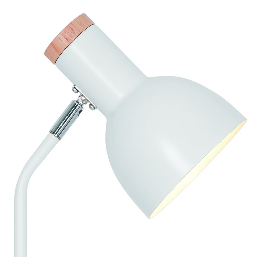 Tischleuchte Devone Weiss - 15W, E27, IP20