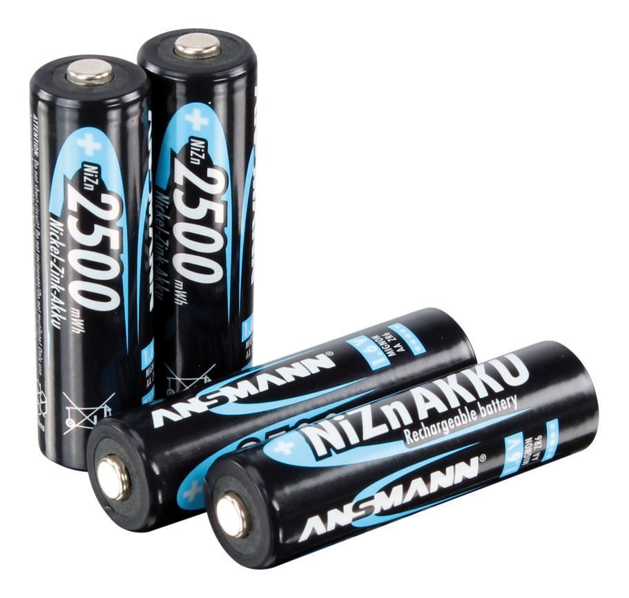 NiZN Akku Mignon AA 2500mWh 4er - Mignon AA Akku 1600 mAh