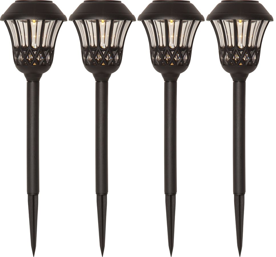 Solar Wegbeleuchtung 4 Pack Lace - Warmweiss, IP44, Schwarz