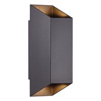Nico Square 22, Wandleuchte, Schwarz - GU10, IP54, max.25W