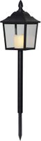 LED Grablicht Flame Laterne - Outdoor, Schwarz, 52cm Höhe, Timerfunktion