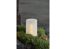 LED Pillar Kerze Flame Kerze - Outdoor, Weiss, 14.5cm Höhe, IP44, Timerfunktion