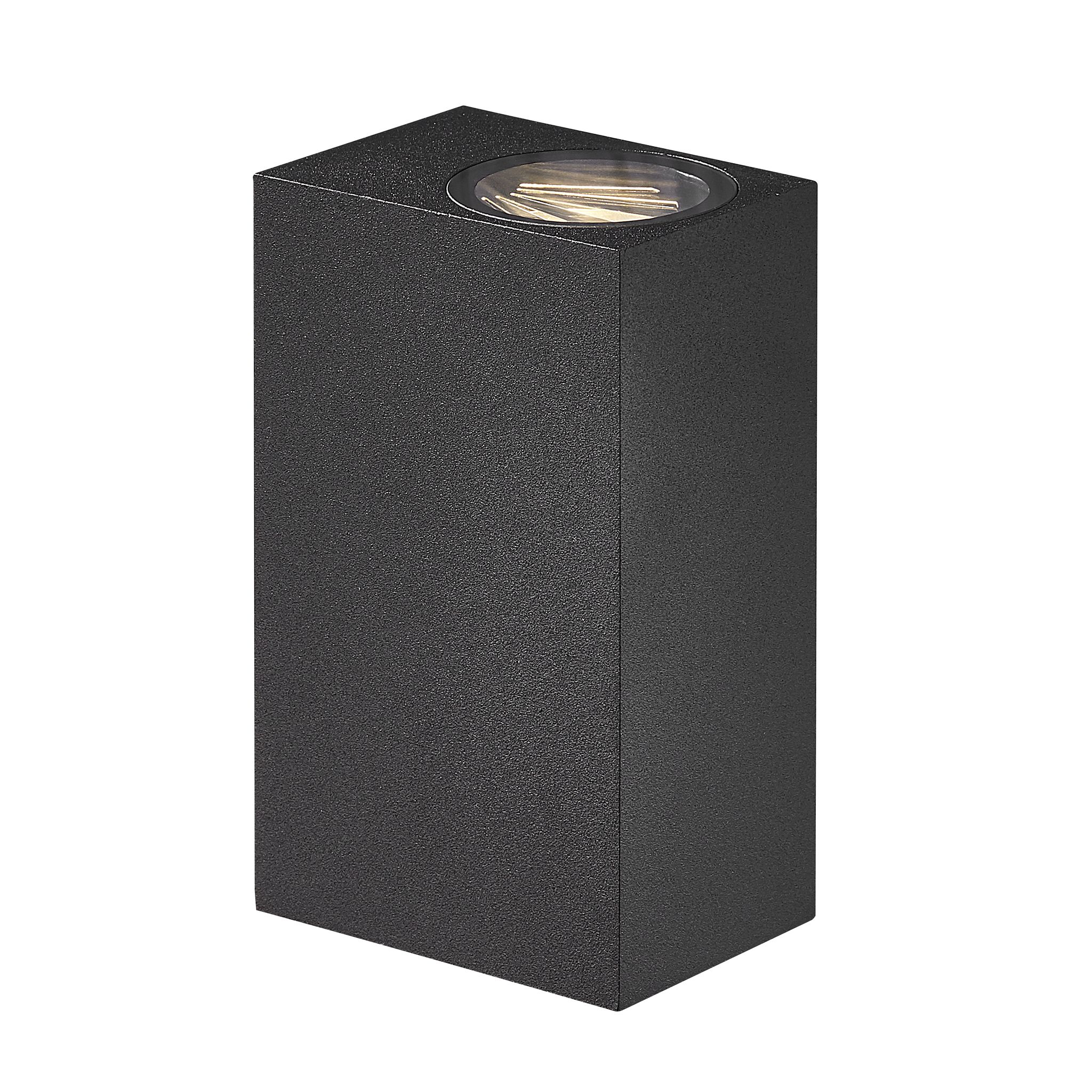 Asbol Kubi, Wandleuchte, Schwarz - LED Modul, 2X5W LED, IP44