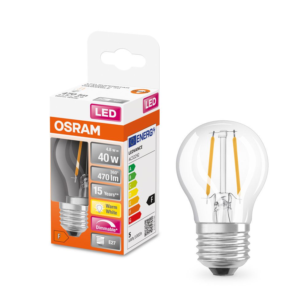 LED Retrofit CLASSIC P DIM - E27, 470Lm, 2700K, 4.8W, 230V