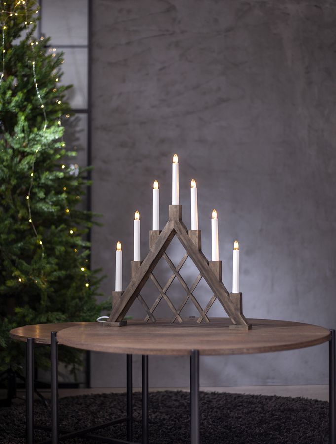 Kerzenleuchter Rute - Indoor, Braun, 51.50cm Höhe