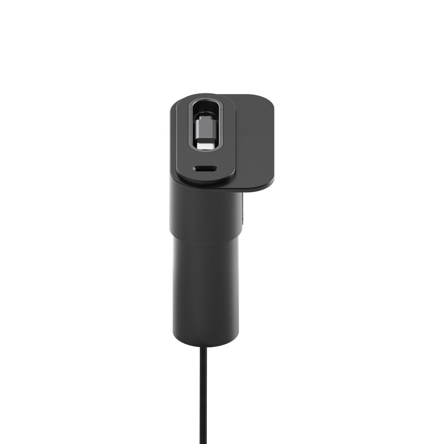 Mini Desktop Charger USB A+C PD20W Schwarz - mit ausziehbarem USB-C Kabel