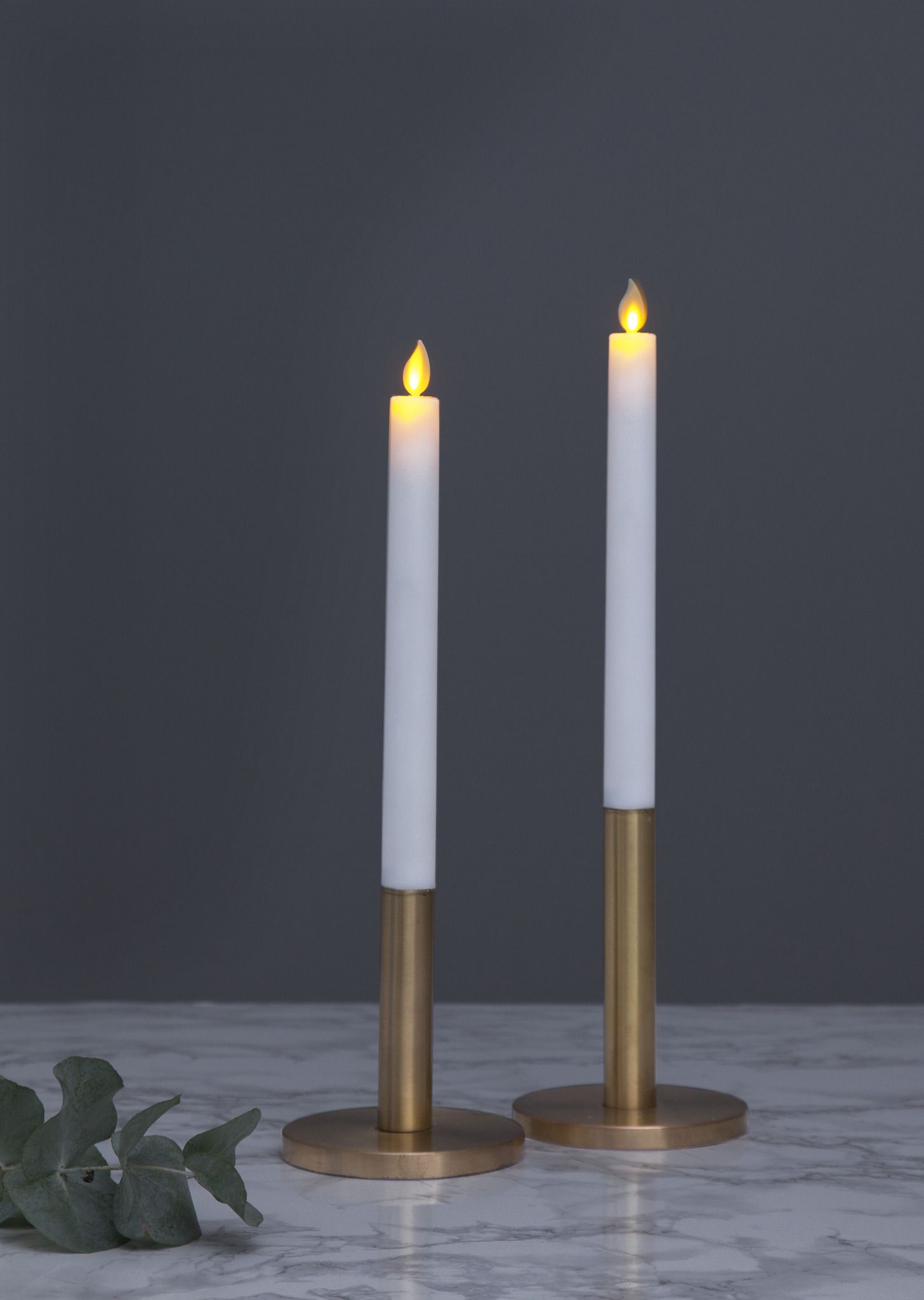 LED Dinner Kerze 2er Pack M-Twinkle - Indoor, Weiss, 24cm Höhe, Timerfunktion