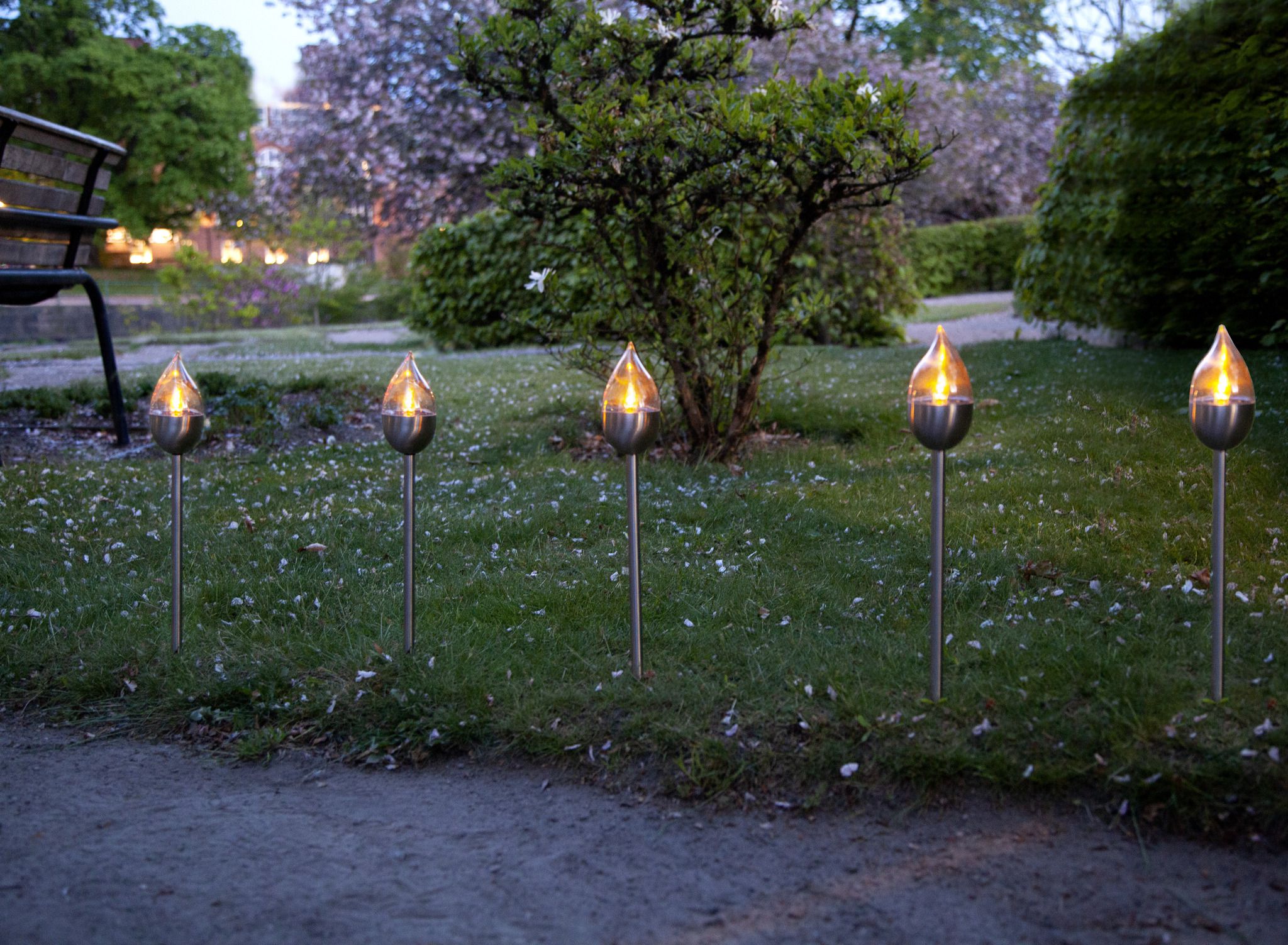 Solar Pollerleucht 3 Pack Olympus - Silber, Lichtfarbe Gelb
