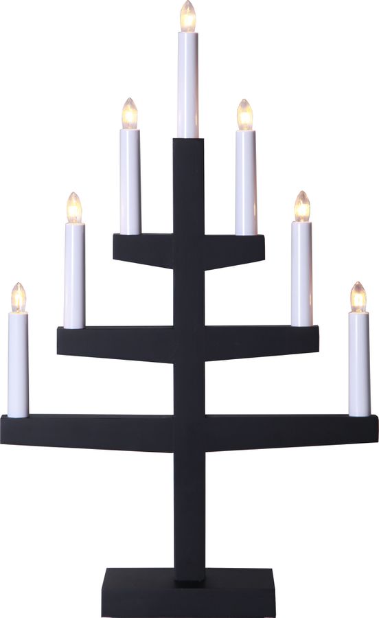 Kerzenleuchter Trapp - IP20, Schwarz, Warmweiss