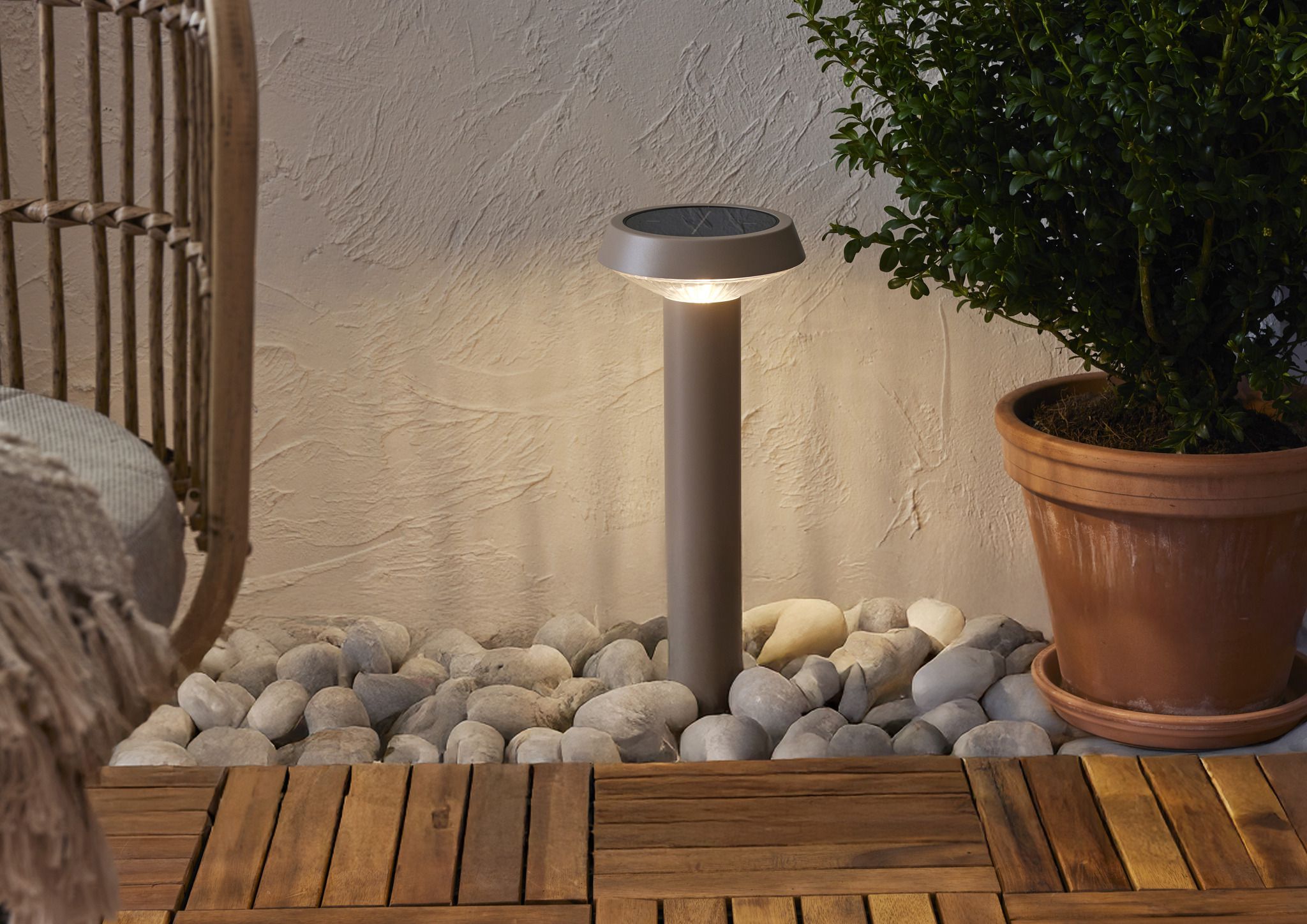 Solar Pollerleuchte Casa - Indoor, Outdoor, Warmweiss, Beige