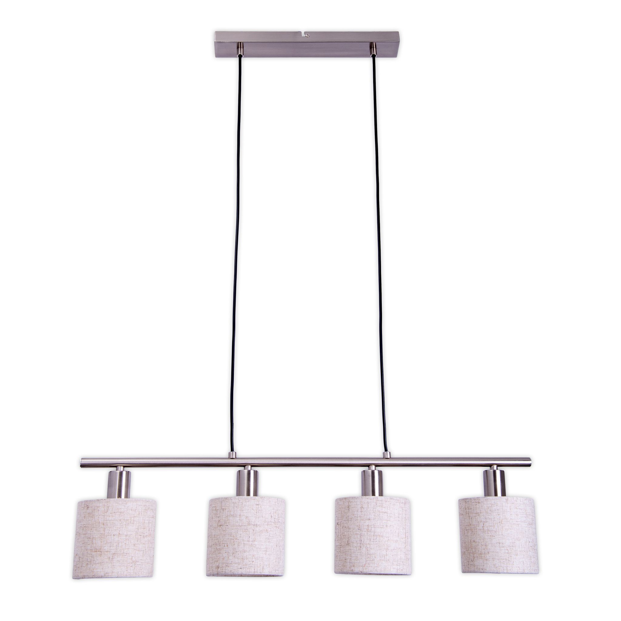Esstischleuchte MARON - E14, max. 4x40W, IP20, nickel + weiss, nicht dimbar, exkl. Leuchtmittel, L=724mm, B=120mm, H=1400mm