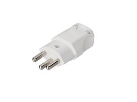 Stecker Typ 23 weiss - Typ 23/16 Amp. mit Schutzkontakt, Kabelabgang universal, weiss
