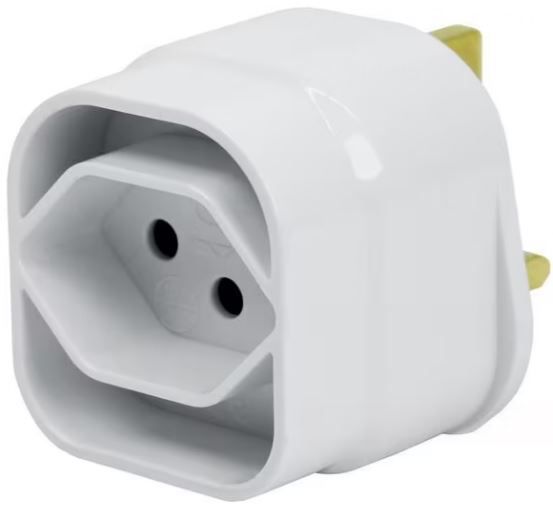 Reiseadapter CH-UK - Eingang: CH T13 / Ausgang: UK, weiss
