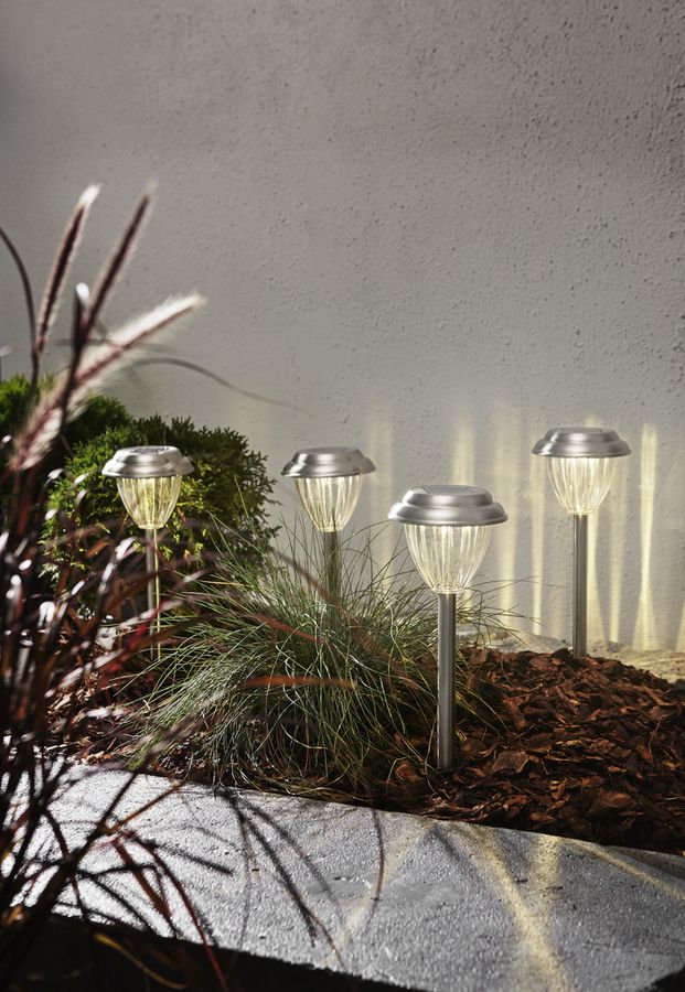 Decorazione solare4 Pack Palma - Silber, Lichtfarbe Warmweiss