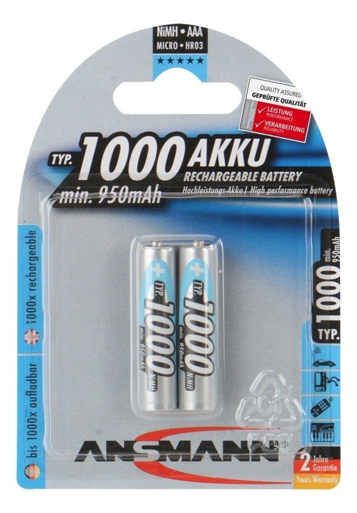 NiMH Akku Micro AAA Typ 1000 - Akku NiMH, AAA, 1.2V, 950 mAh