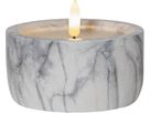 LED Pillar Kerze Flamme Marble - Indoor, Grau, 7.5cm, Timerfunktion