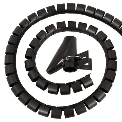 Conduit de câbles 2m, noir - 2.0m, 25mm Durchmesser, schwarz