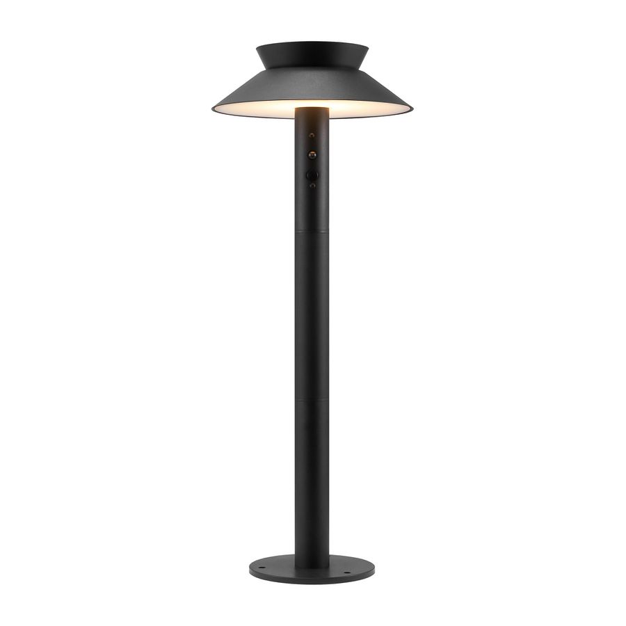 Solar-Pollerleuchte Justina Schwarz - 5W, 3000K, 400lm, IP44