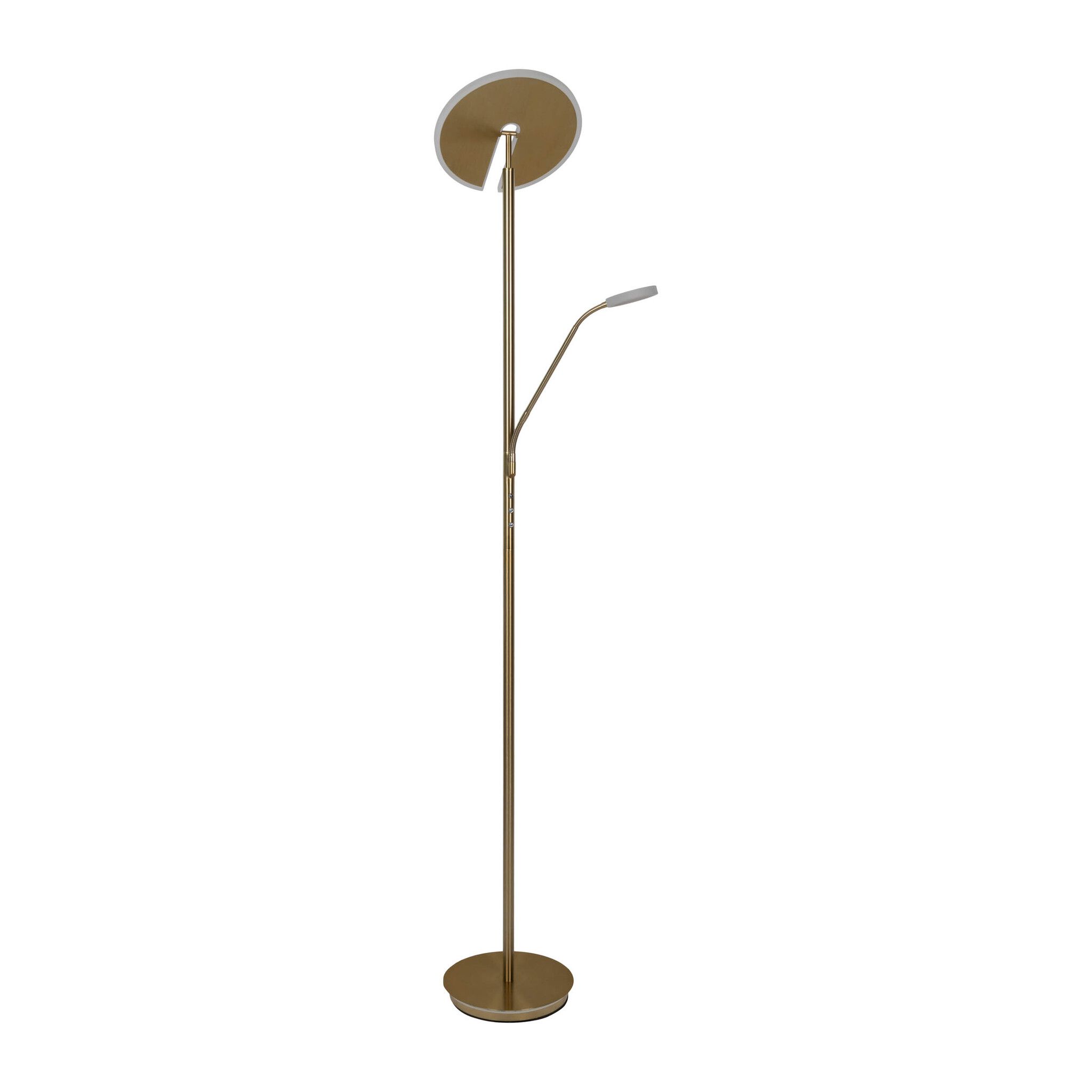 LED-CCT Stehleuchte  SAMIRO  inkl. Lesearm H: 180cm messing matt - IP20, LED-Modul, Messingmatt