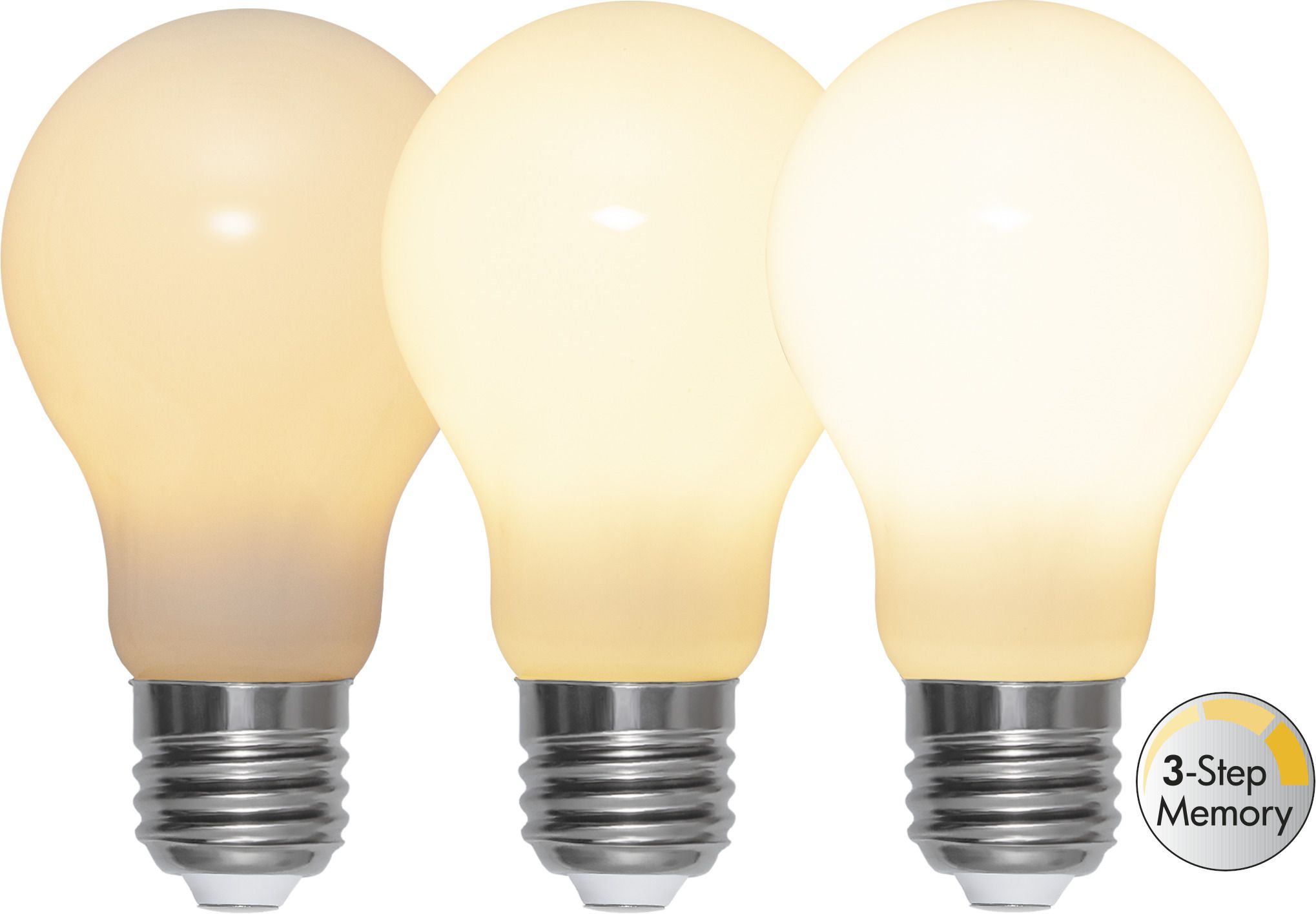 LED Leuchtmittel E27 A60 Opaque Filament RA90 3-step - E27, 600Lm, 2700K, 6.5W, 220-240VAC