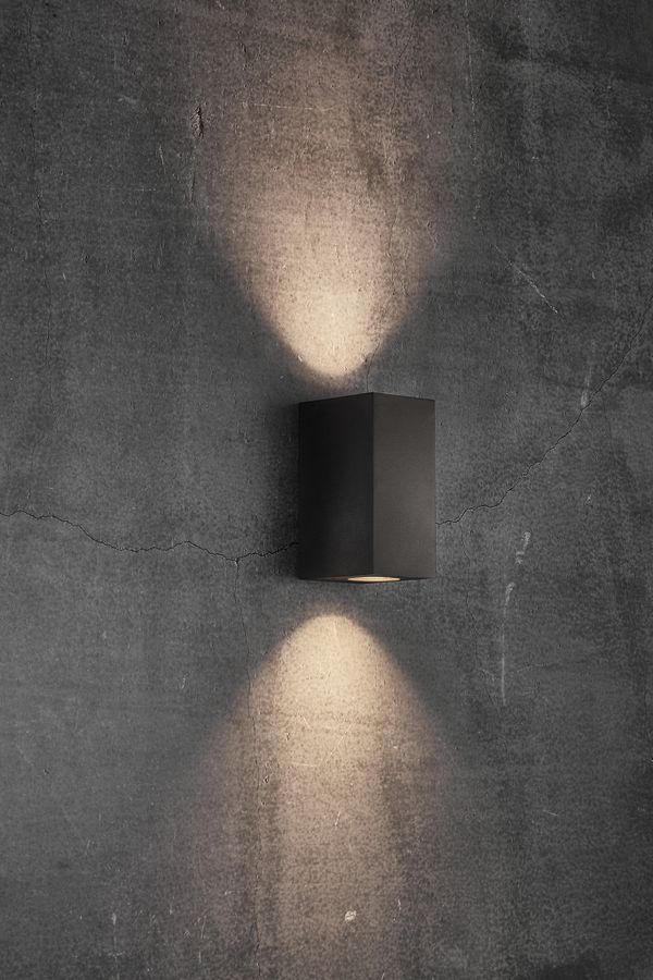 Canto maxi kubi 2, Wandleuchte, Schwarz - GU10, max. 2x28W, IP44