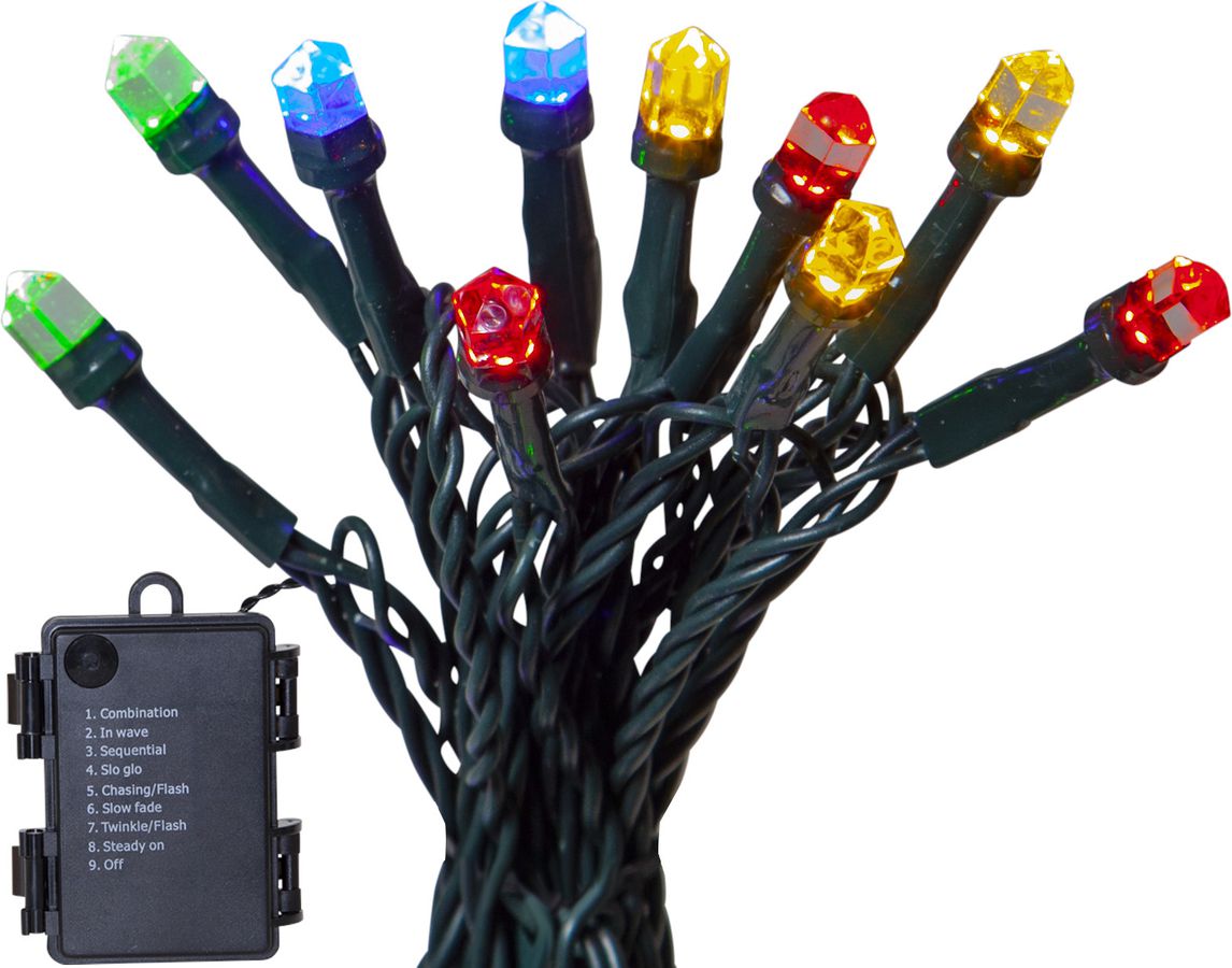 Lichterkette Diamond Star Light - IP44, Multi, 80 LED's, 600cm