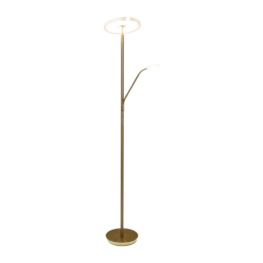 LED-CCT Stehleuchte  SAMIRO  inkl. Lesearm H: 180cm messing matt - IP20, LED-Modul, Messingmatt