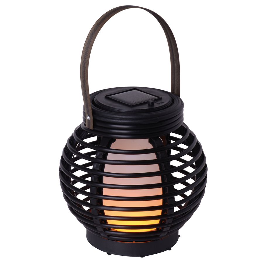 LED Solar-Tischdeko Rattan-Flamme h:15cm - IP44