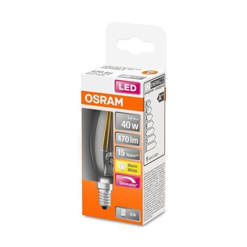 LED Leuchtmittel Retrofit CLASSIC B DIM 40  4.8 W/2700 K E14 - E14, 470lm, 2700K, 4.8W, 230V