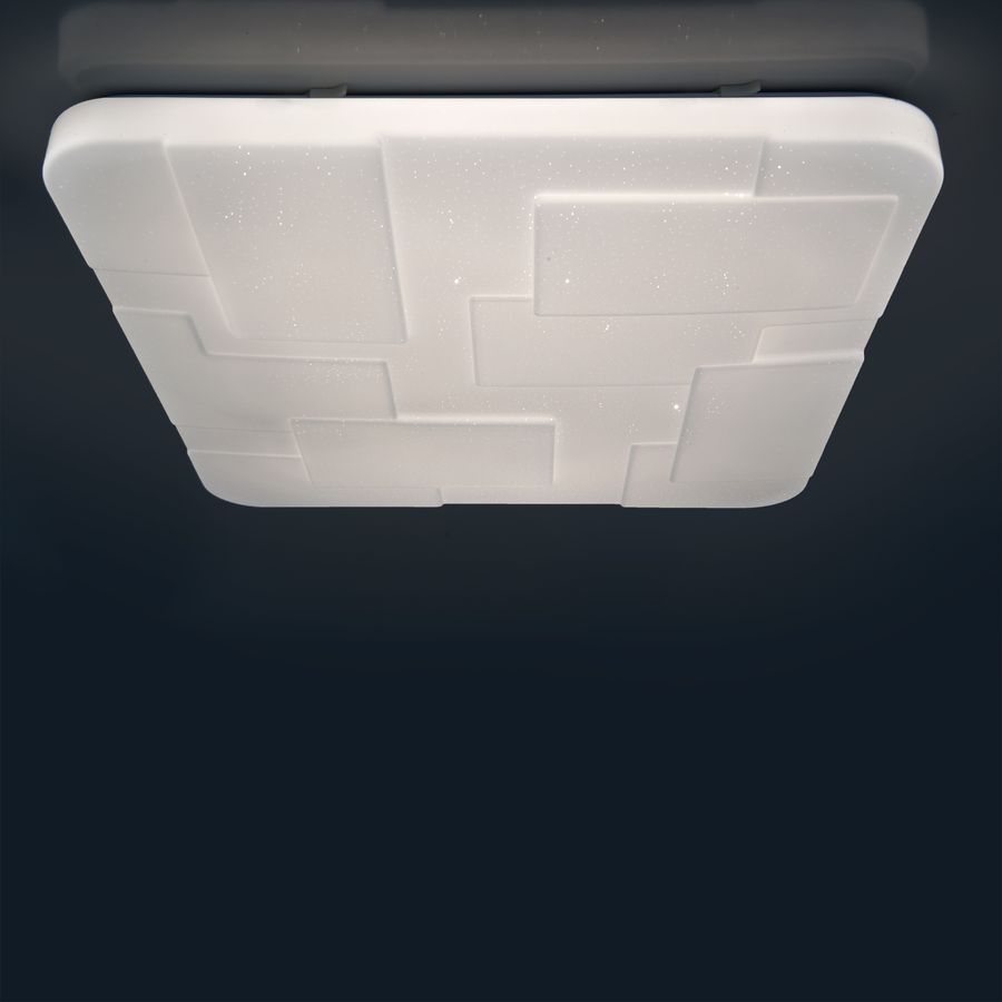 LED Deckenleuchte Luxor 54x54cm Kristalleffekt - LED fest verbaut, 2700-6500K, warm-kaltweiss