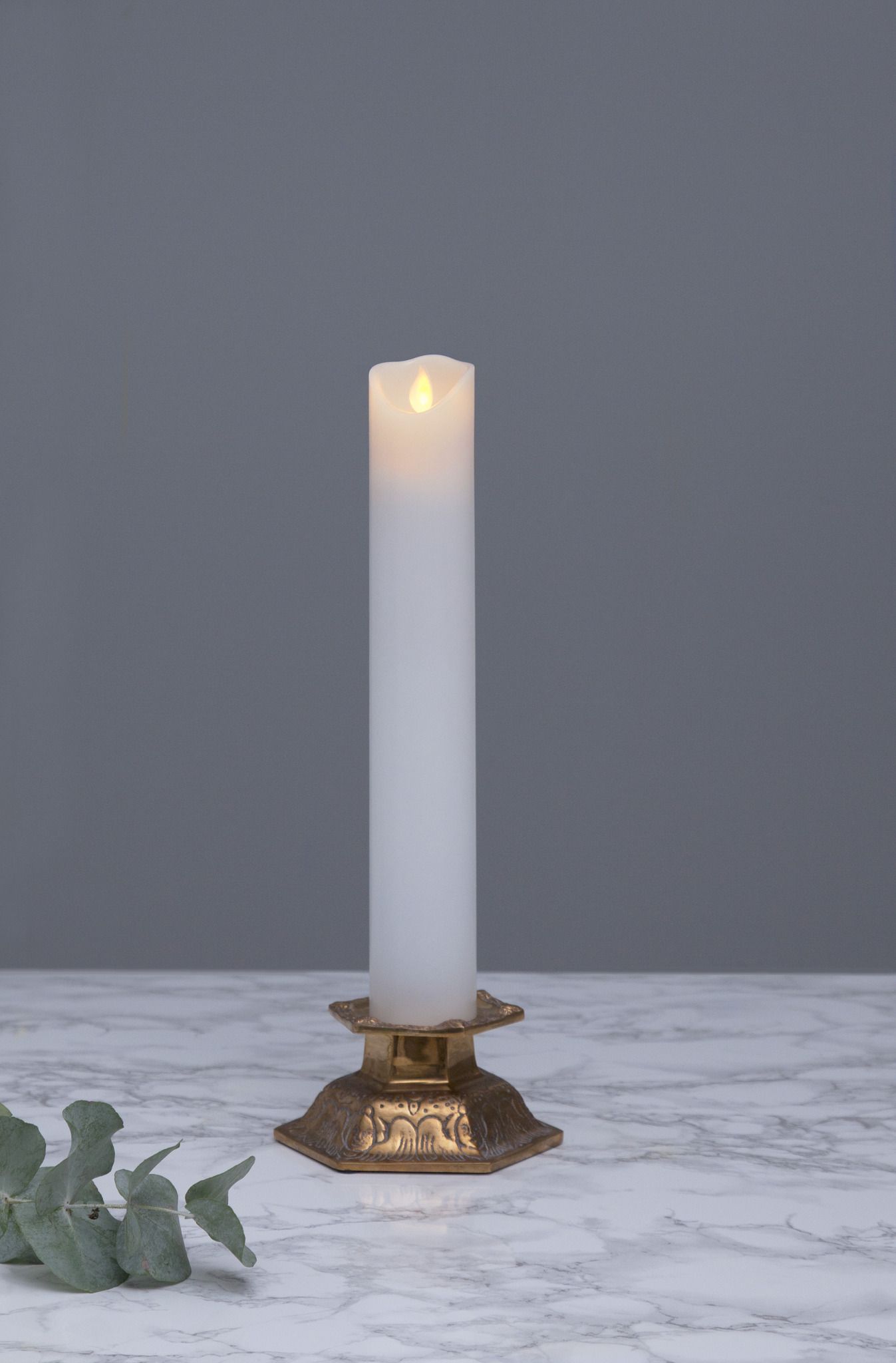 Candela in plastica a LED  M-Twinkle - Indoor, Weiss, 30cm Höhe, Timerfunktion
