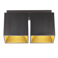 Anbauspot ETHAN - GU10 (exkl.), max. 2x10W (LED), IP20, schwarz-matt, dim. optional, L=105mm, B=216mm, H=120mm