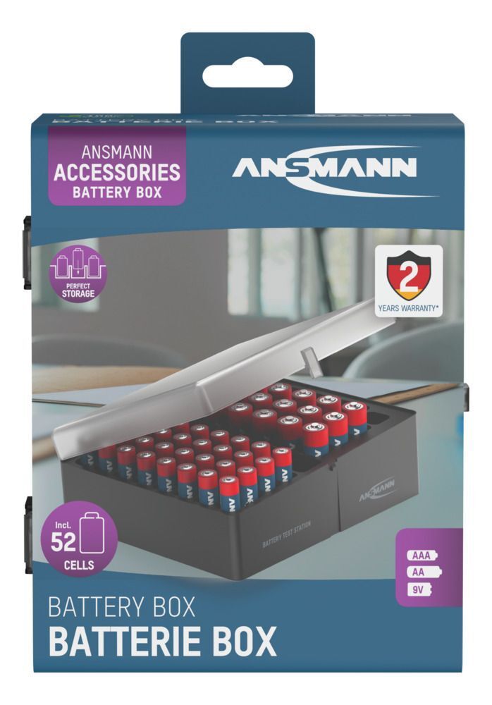 Alkaline Batterie Micro AAA / LR03  & Mignon AA / LR6 52er Karton - Aufbewahrung bis zu 56 Zellen inkl. 20xLR und 32x LR03