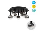9er LED Deckenleuchte  SINGAPUR  : 45cm schwarz - IP20, LED-Modul, Schwarz