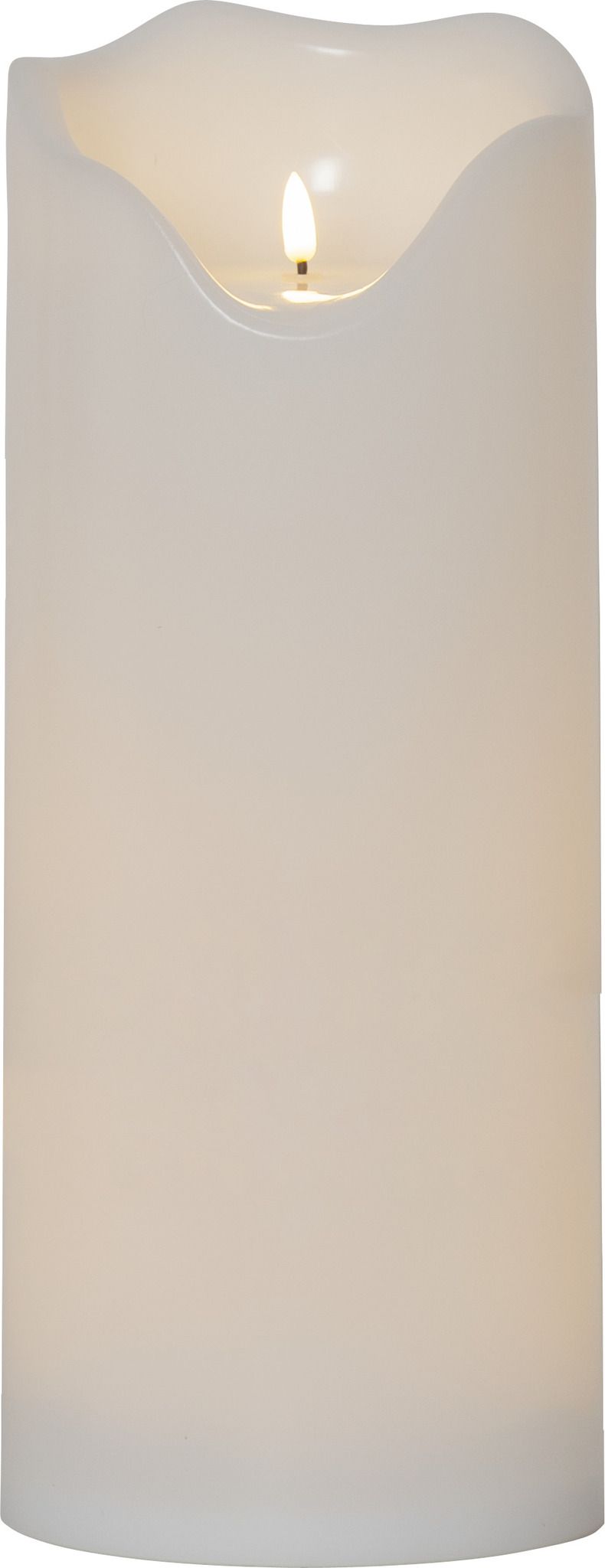 LED Pillar Kerze Flamme Grand - Outdoor, Weiss, 40 cm höhe, Timerfunktion