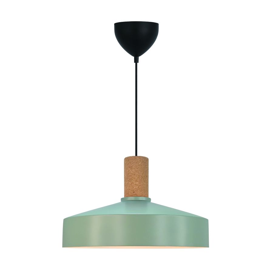 Pendelleuchte Elvas cork Dusty Grün - 60W, E27, IP20