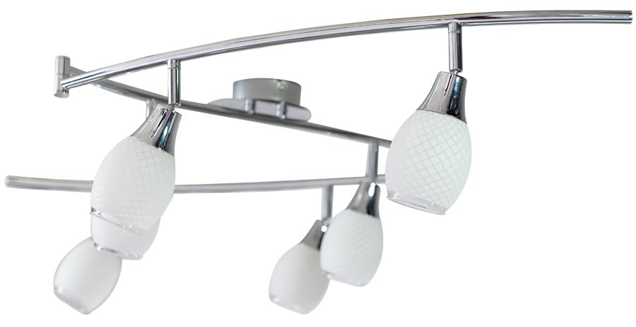 6er LED-Wand- u. Deckenschiene Rom - E14, 24W, IP20