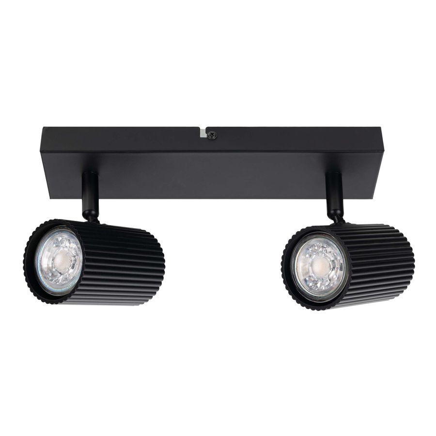 2er Spot Wand-/Deckenleuchte  TINNIS  L: 26cm schwarz - IP20, GU10, Schwarz