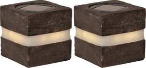 Solar Decoration Stonecube - Warmweiss, IP44, Grau