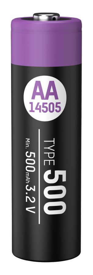 Lithium-Eisenphosphat Akku Mignon AA 500 mAh - 1er Blister