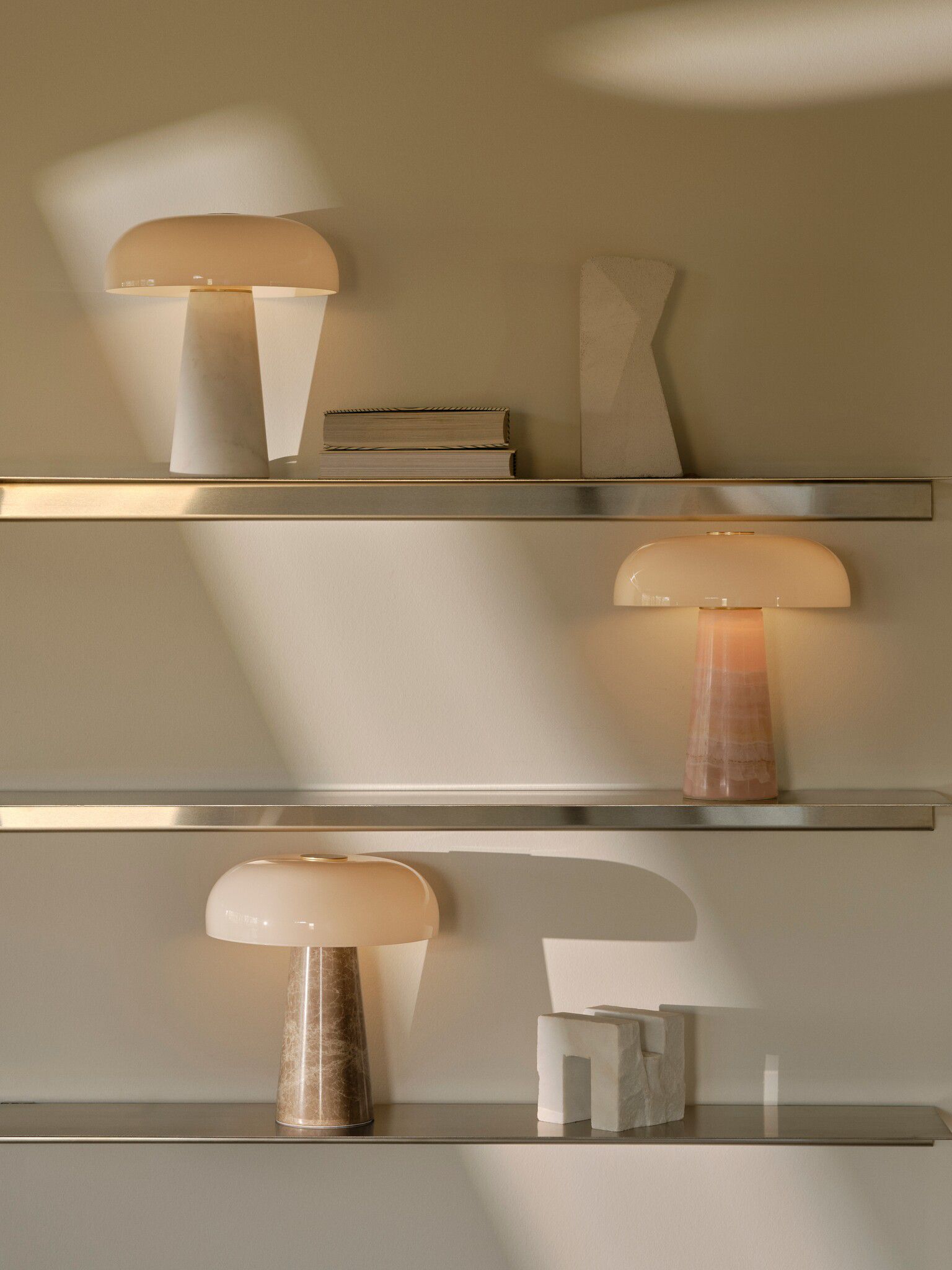 Tischleuchte Glossy Mini  Beige - 15W, E14, IP20
