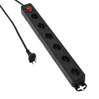 Standard Line Quer Multiprise - 6xT13, 1.5m Kabel, H05VV-F 3G1mm2, schwarz,  kein Kinderschutz