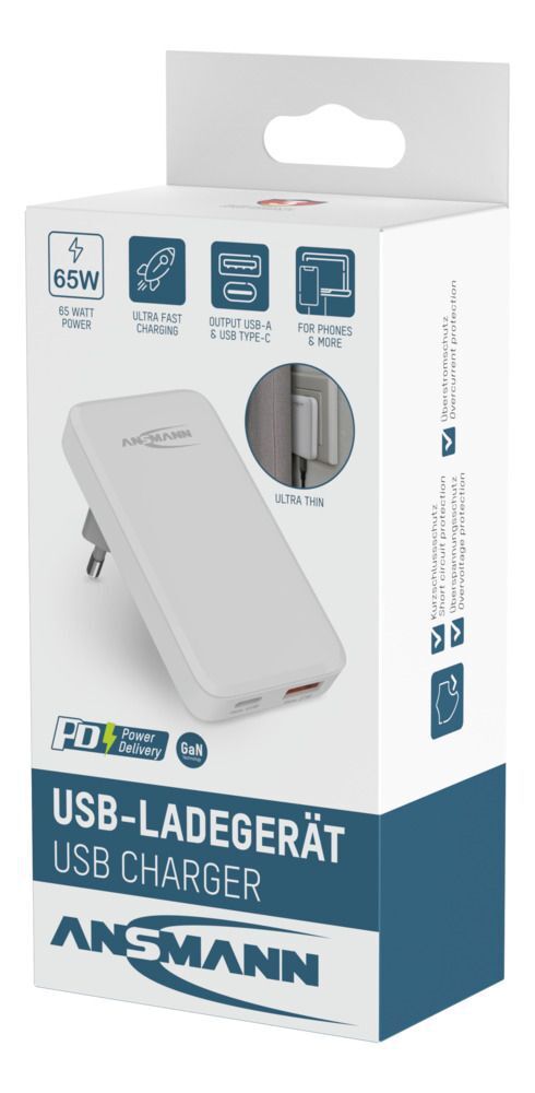 USB-C Wall Charger 265PD - 2x USB