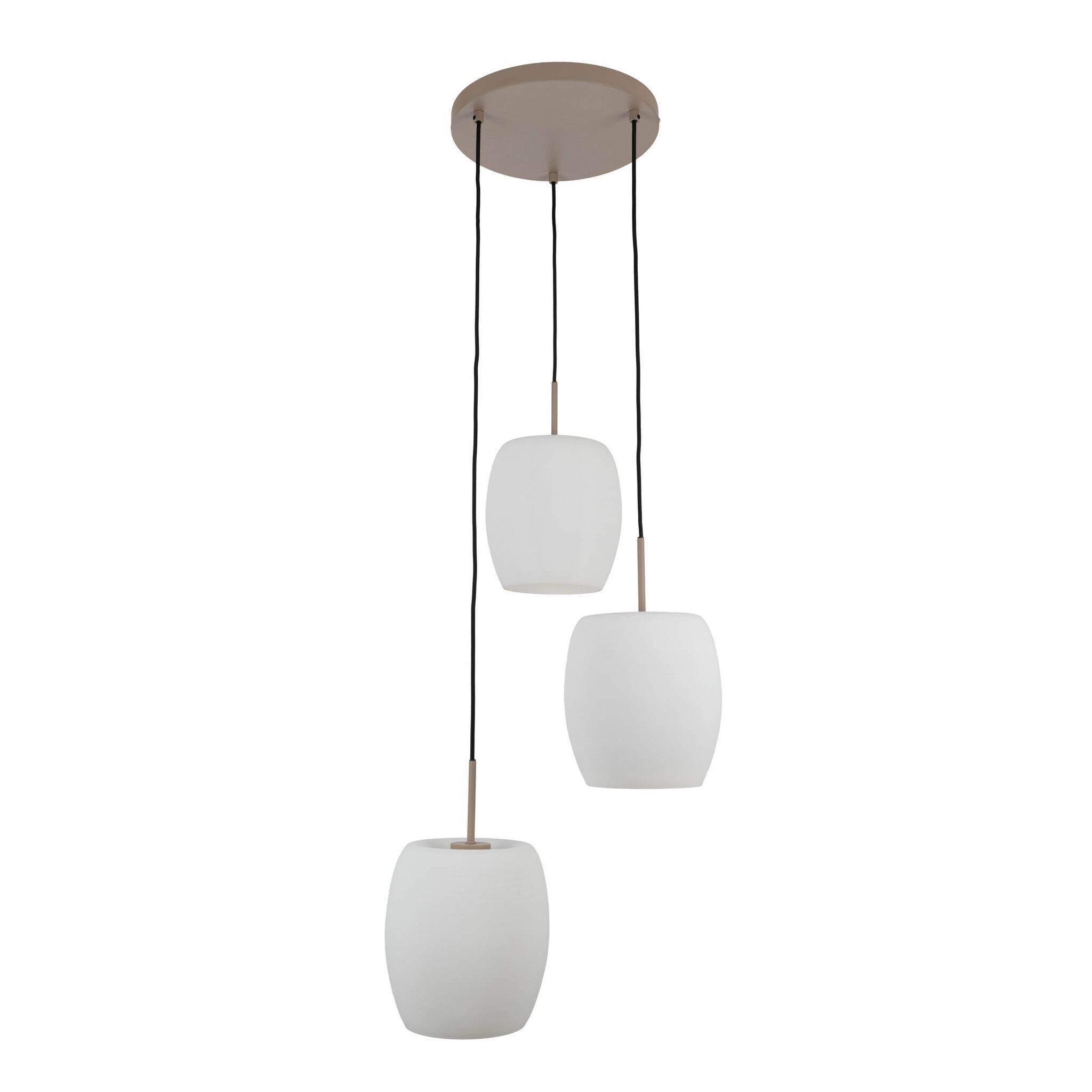3er Pendelleuchte  NIRELIA  : 30cm beige - IP20, E27, Beige