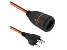 LOCKXTEND 10m - LOCK-Kupplung T13, Stecker T12 mit Lasche, 230V - 10A, orange/schwarz