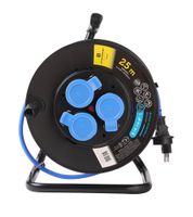 Kabelrolle Kunststoff T13 IP55 25m - BAUFLEX N07V3V3-F 3G1.5mm2 3xT13 Steckdosen